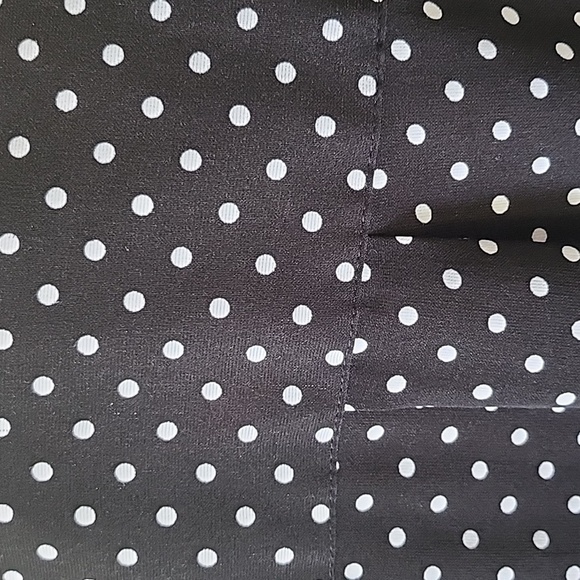 Notations Black and White Polka Dot Blouse with Straight Collar and Long Sleeves - Picture 4 of 13